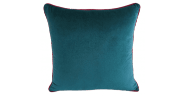MALINI PM DBLE SIDED VELV TEAL/FUSCHIA PIPING FUSC 59X59