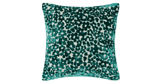 Malini  PM DITSY CUT VELVET CUSHION TEAL IN 43X43CM