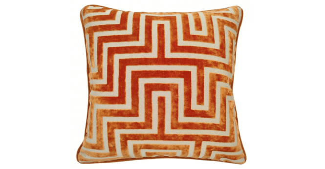 Malini  PM MAZE CUT VELV ORANGE 56 X 56