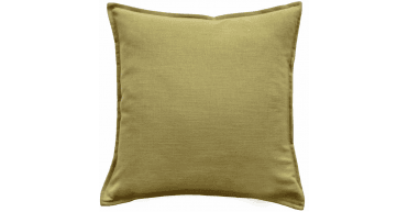 MALINI POLY LINEN MIX WITH FLANGE LEAF GREEN 45 X 45
