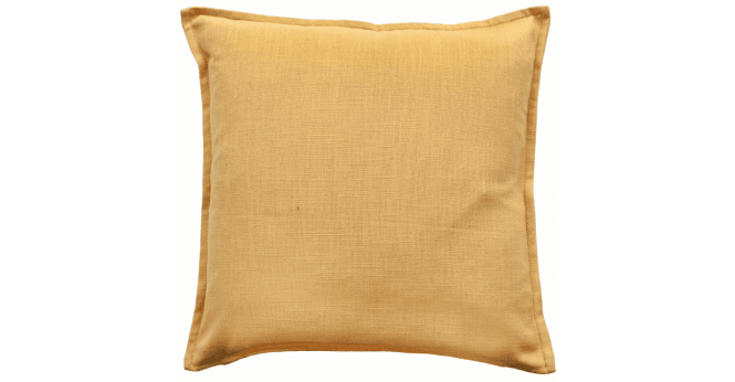 Malini  POLY LINEN MIX WITH FLANGE MUSTARD 45 X 45