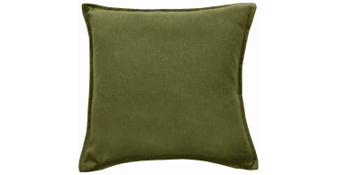 MALINI POLY LINEN MIX WITH FLANGE OLIVE 45 X 45