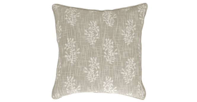 Malini  PRINTED BLOCK FLOWER DBLE SIDED CUSHION NATURAL 50 X 50