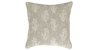 MALINI PRINTED BLOCK FLOWER DBLE SIDED CUSHION NATURAL 50 X 50
