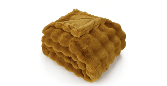 Malini  SOFT  BUBBLE THR IN FAUX RABBIT WHISKEY 150 X 200
