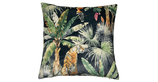 Malini  VELVET PRINT WITH EMB TIGER 45 X 45
