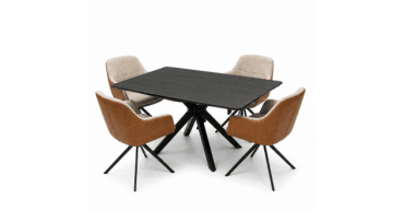 CLEARANCE - Haku Electric Extending Table and 4 Ferrara Chairs