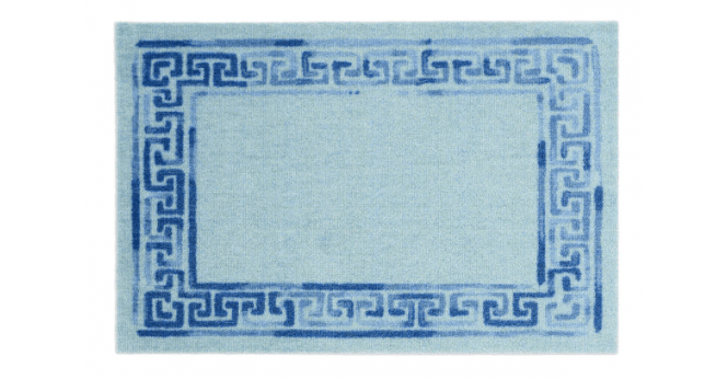 My Mat Dip & Drip Nylon Printed Bathroom Greek Key Border