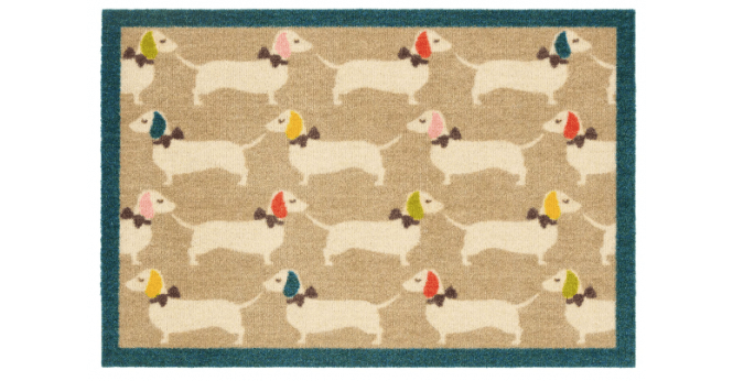 My Mat Howler & Scratch Patterned Bright Doggie Runner