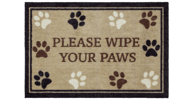 My Mat Howler & Scratch Patterned Wipe your Paws Border
