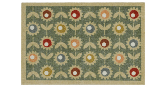 My Mat  Nylon Indoor Pattern Multi Floral Sage Runner