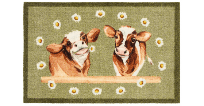 My Mat  Nylon Indoor Pattern My Daisy Cow Runner
