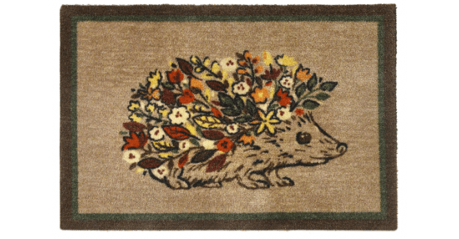 My Mat  Nylon Indoor Pattern My Floral Hedgehog