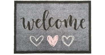 My Mat Nylon Indoor Pattern My Welcome Hearts Runner