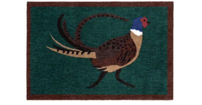 My Mat  Nylon Indoor Pattern Pheasant Green Runner