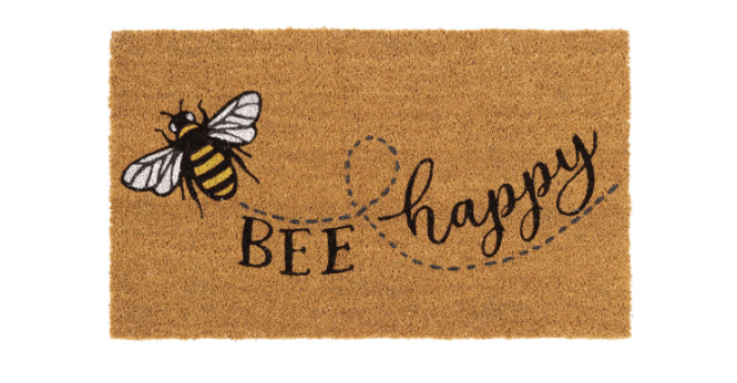 My Mat  Printed Coir Bee Happy