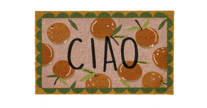 My Mat  Printed Coir Ciao Orange