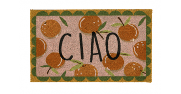 My Mat Printed Coir Ciao Orange
