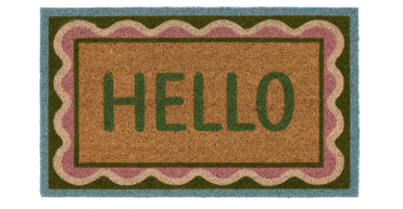 My Mat Printed Coir Hello Scallop