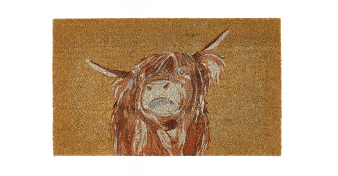My Mat  Printed Coir Highland Cow