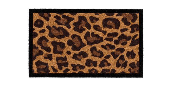 My Mat  Printed Coir Leopard Border