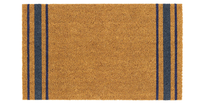 My Mat  Printed Coir Navy Border Stripe