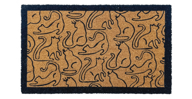 My Mat  Printed Coir Outline Cats