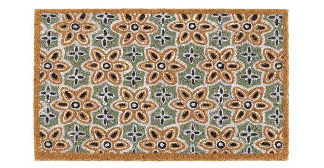 My Mat  Printed Coir Sage Green Woodblock