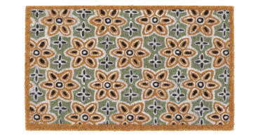 My Mat Printed Coir Sage Green Woodblock