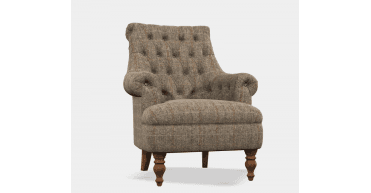 Pickering chair Harris tweed herringbone moss