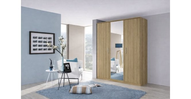 Rauch  3 Door Kent Wardrobe with Mirrored Door