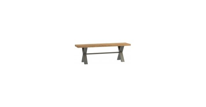 Salford 140cm Bench with Oak top wih Cross Steel legs