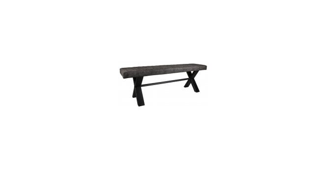 Salford Grey quilted upholstered 140cm Bench