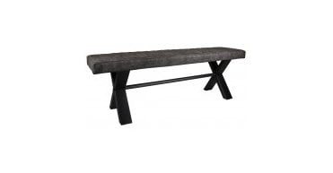 Salford Grey quilted upholstered large 180cm Bench