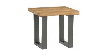 Salford Oak Lamp Table with Brushed Steel legs