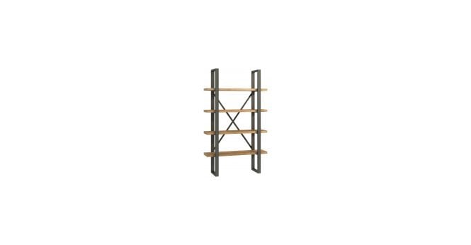 Salford Oak Shelf Unit with Brushed Steel legs
