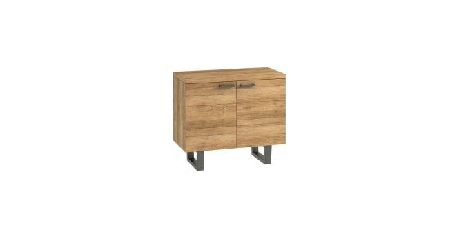 Salford Oak Small Sideboard with Brushed Steel legs