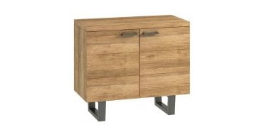 Salford Oak Small Sideboard with Brushed Steel legs