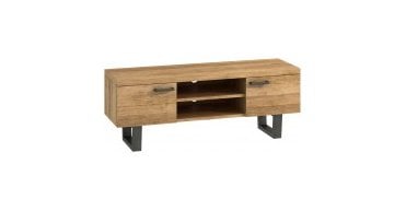Salford Oak TV Unit with Brushed Steel legs