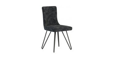 Salford Quilted Grey Faux Leather Chair with Brushed Steel Legs