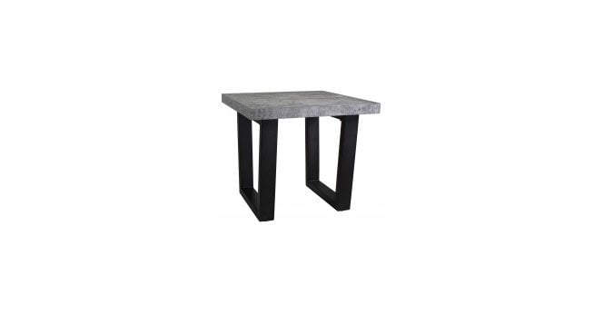 Salford Stone Effect Lamp Table with Brushed Steel legs