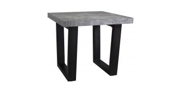 Salford Stone Effect Lamp Table with Brushed Steel legs