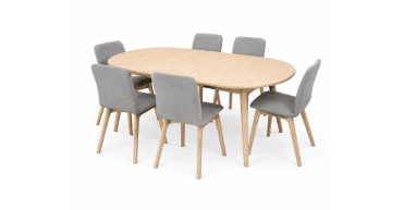CLEARANCE - Lundin Extending Table and 6 Sophia Chairs