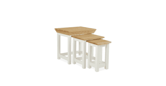 TCH  Coelo Nest of Tables in Oyster white and Lacquered Oak
