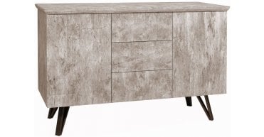 Trafford Concrete Effect Small Sideboard with Metal Legs