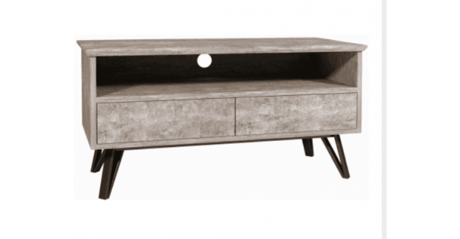 Trafford Concrete Effect TV Cabinet with Metal legs
