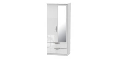 Camden 2ft6in 2 Drawer Mirror Wardrobe