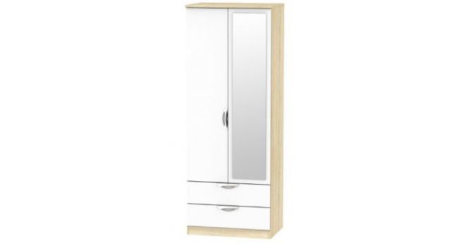 Welcome Camden Tall 2ft6in 2 Drawer Mirror Wardrobe