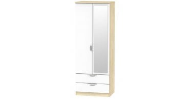 Camden Tall 2ft6in 2 Drawer Mirror Wardrobe