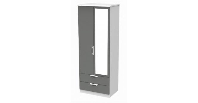 Welcome Camden Tall 2ft6in 2 Drawer Mirror Wardrobe